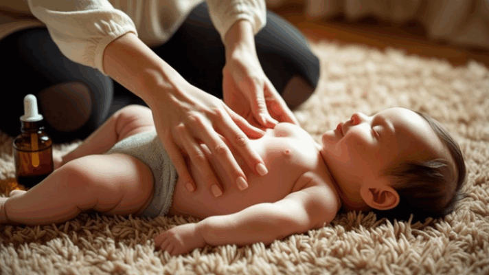 5 mẹo hay xử lý táo bón tại nhà cho bé 4 Massage để xử lí táo bón tại nhà