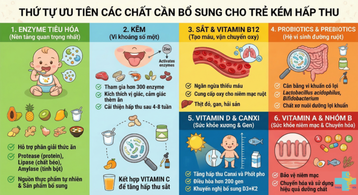 Thứ tự ưu tiên các chất cần bổ sung cho trẻ