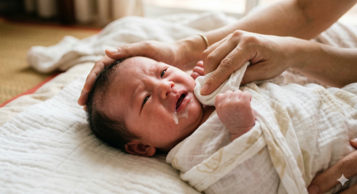 Trẻ sơ sinh ọc sữa