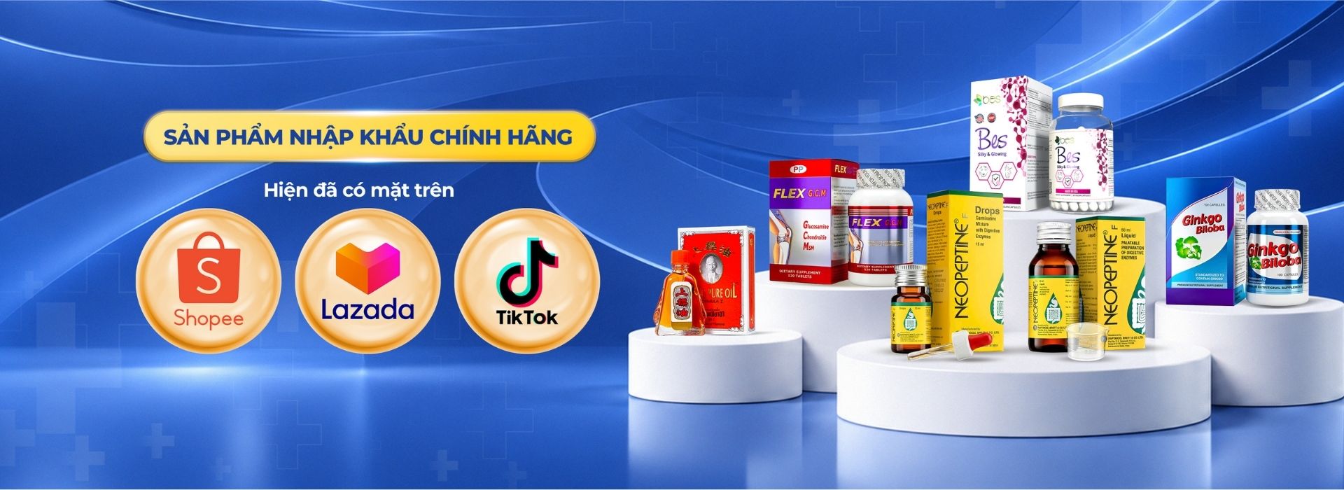 Các sản phẩm bảo vệ sức khỏe nhập khẩu chính hãng của Dược Thuận Hóa hiện đã có mặt trên Shopee Lazada và TikTok Shop